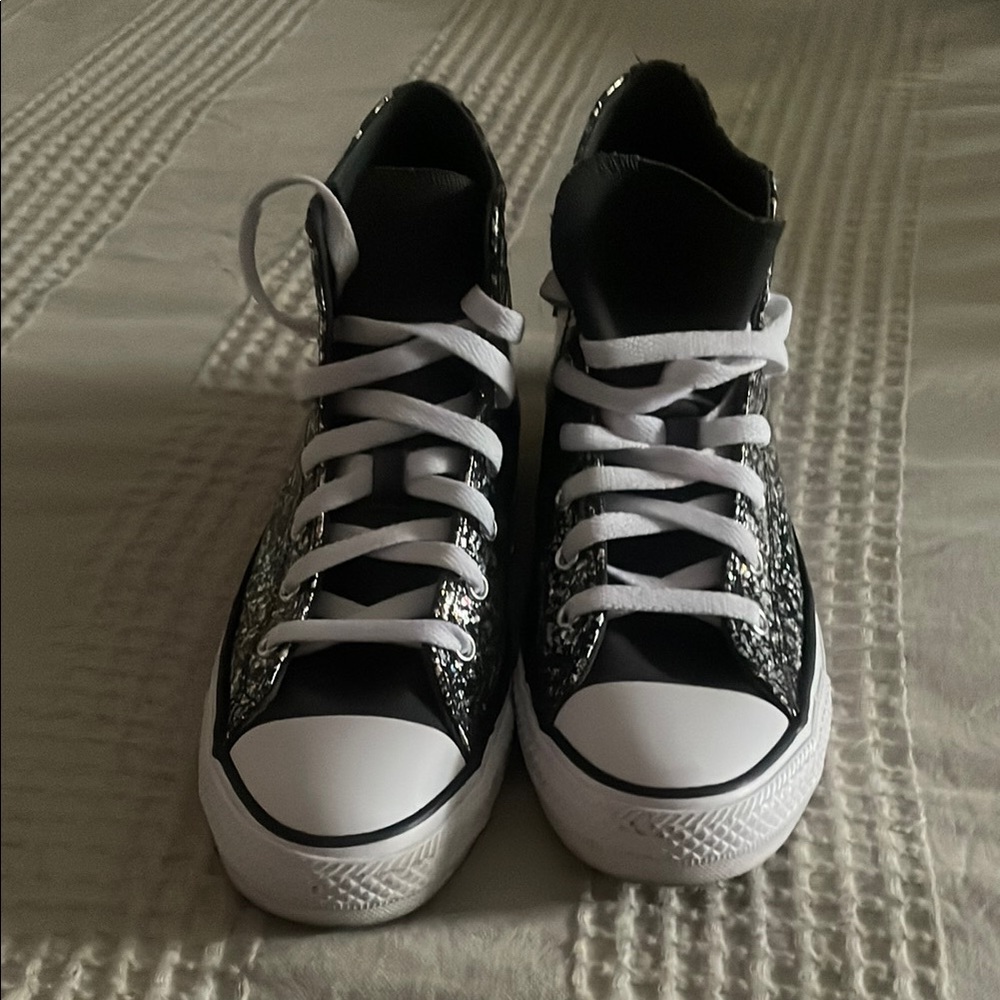 Converse Kids/Womens High-Top Sneakers - Black-multicolored (NWOT)